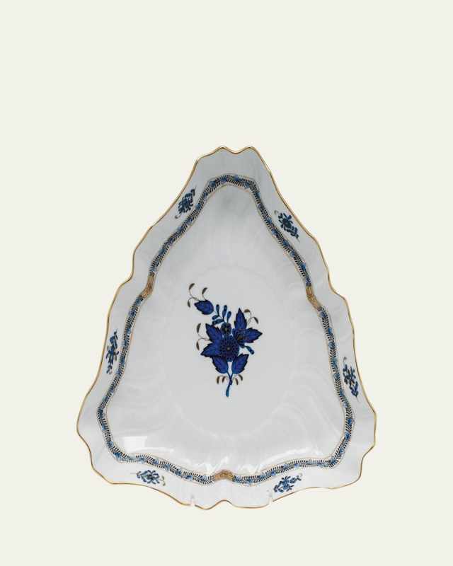 Chinese Bouquet Black Sapphire Triangle Dish